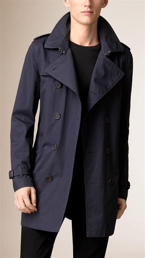 authentic burberry blue label trench coat|Burberry coat men blue.